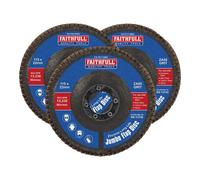 Faithfull Zirconia Abrasive Jumbo Flap Disc 115 x 22mm 80G 3 Pack FAIFD11580Z3