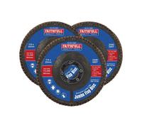 Faithfull Zirconia Abrasive Jumbo Flap Disc 115 x 22mm 80G 3 Pack FAIFD11580Z3