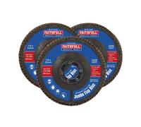 Faithfull Zirconia Abrasive Jumbo Flap Disc 115 x 22mm Mixed 3 Pk FAIFD115ZM3