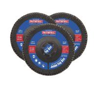 Faithfull Zirconia Abrasive Jumbo Flap Disc 125 x 22mm 120 Grit (3 Pack) - Multi