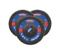 Faithfull Zirconia Abrasive Jumbo Flap Disc 125 x 22mm 40G 3 Pack FAIFD12540Z3