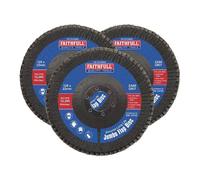 Faithfull Zirconia Abrasive Jumbo Flap Disc 125 x 22mm 80 Grit (3 Pack)