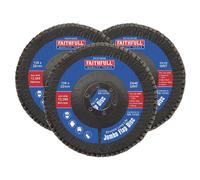 Faithfull Zirconia Abrasive Jumbo Flap Disc 125 x 22mm Mixed 3 Pack FAIFD125ZM3
