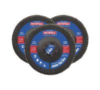 Faithfull Zirconia Abrasive Jumbo Flap Disc 125 x 22mm Mixed 3 Pack FAIFD125ZM3