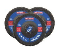 Faithfull Zirconia Abrasive Jumbo Flap Disc 125mm Assorted Pack of 3