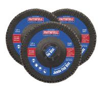 Faithfull Zirconia Abrasive Jumbo Flap Disc 125 X 22mm 80 Grit (3 Pack)