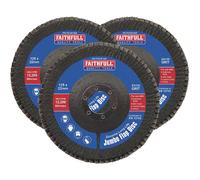 Faithfull Zirconia Abrasive Jumbo Flap Disc - 125 x 22mm 120 Grit (Pack of 3)