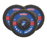 Faithfull Zirconia Abrasive Jumbo Flap Disc 125mm Assorted Pack of 3