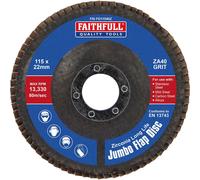 Faithfull Zirconia Abrasive Jumbo Flap Disc 115mm 40g Pack of 1