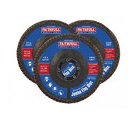Faithfull Zirconia Abrasive Jumbo Flap Discs Multi Colour (115 X 22mm 40 Grit (3 Pack))