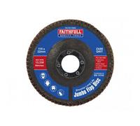 Faithfull Zirconia Abrasive Jumbo Flap Discs Multi Colour (115 X 22mm 80 Grit)