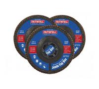 Faithfull Zirconia Abrasive Jumbo Flap Discs Multi Colour (115 X 22mm 80 Grit (3 Pack))