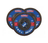 Faithfull Zirconia Abrasive Jumbo Flap Discs Multi Colour (115 X 22mm Mixed Grit (3 Pack))