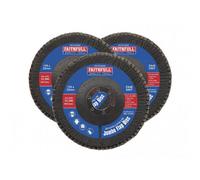 Faithfull Zirconia Abrasive Jumbo Flap Discs Multi Colour (125 X 22mm 40 Grit (3 Pack))