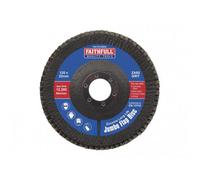 Faithfull Zirconia Abrasive Jumbo Flap Discs Multi Colour (125 X 22mm 80 Grit)