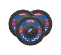 Faithfull Zirconia Abrasive Jumbo Flap Discs Multi Colour (125 X 22mm 80 Grit (3 Pack))