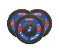 Faithfull Zirconia Abrasive Jumbo Flap Discs Multi Colour (125 X 22mm Mixed Grit (3 Pack))