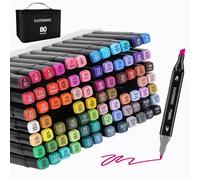 FAITHGHZC 80 Colors Alcohol Markers Set, Coloring Pens for Adults, Felt Tip Pens, for Drawing, Sketching, Manga, Fun Doodling, Gifts for Family and Friends