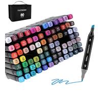 FAITHGHZC Colouring Pens 80 Color Dual Tip Alcohol Markers Set Colouring Pens for Adults Permanent Pens for Drawing Three Sets are Available for Selection: Students Anime and Universal