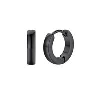 FaithHeart Black Huggies Earrings Mens Small Hoop Earring 9mm Lightweight Hypoallergenic Hoops Earrings Stainless Steel