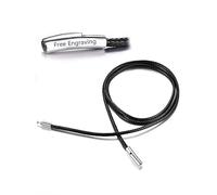 FaithHeart Can Personalise Black Rope Necklace for Boys Mens Leather Cord Wax Chain 26" inch Braided Woven Necklaces Solid Sturdy Long Choker for Boyfriends Husband