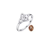 FaithHeart Celtic Knot Ring for Female Solid Silver Band Sterling Silver Jewelry Womens Love Rings for Anniversary Engagement Size V 1/2