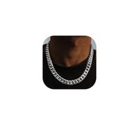 FaithHeart Chunky Miami Cuban Link Chain Necklace for Men - Gold Plated/Black Stainless Steel Hip Hop Chains Necklaces, 6/10/14mm Width 18/20/22/24/26/28 Inch Length, with Gift Box, Length 28 Inches