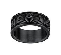 FaithHeart Claddagh Rings for Love, Stainless Steel/18K Gold Plated Women Men Wedding Band Ring Personalized Custom, Stainless Steel, No Gemstone