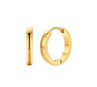 FaithHeart Earrings Gold Hoops for Women Men Tiny Small Hoop 14mm Stainless Steel Endless Loop Earring for Dad