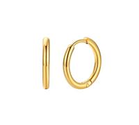 FaithHeart Gold Hoop Earrings for Men Hypoallergenic Stainless Steel Simple Hoops Huggie Earring 12mm Everyday Wearing