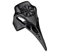 FaithHeart Gothic Rings for Men Retro Viking Raven Crow Black Ring Size Q Solid Steel Punk Bird Skull Biker Rings Size Q