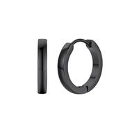 FaithHeart Hoop Earrings Womens Black Stainless Steel Sleeper Earring 14mm