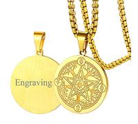 FaithHeart Irish Celtic Knot Necklace, Vintage Style Knot/Tree of Life/Pentagram Pendant Eternity Jewellery Stainless Steel/Gold/Black Plated, Personalised Spiritual Gifts for Men Women