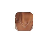 FaithHeart Layered Initial Necklaces for Women - Dainty Non Tarnish Gold/Silver Letter A-Z Necklace Stack Womens Small Initial Necklace Adjustable 16"- 18" Birthday Personalized jewelry Gifts, Silver