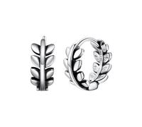 FaithHeart Leaf Huggie Hoop Earrings for Women, Sterling Silver/Stainless Steel Lightweight Hoop Earrings Hypoallergenic Small Huggie Hoops Jewelry Gifts, Stainless Steel, No Gemstone