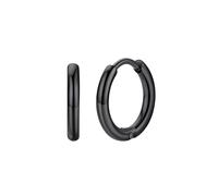 FaithHeart Mens Earrings, Black Small Hoop Earring 10mm, Stainless Steel