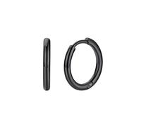 FaithHeart Mens Earrings, Black Small Hoop Earring 12mm, Stainless Steel