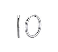 FaithHeart Mens Hoop Earrings Silver Small Hoops 14mm Fashion Minimal Round Loop Earring Nickel Safe