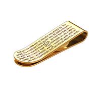 FaithHeart Men's Money Clip Gold, Stainless Steel Cash Holder Catholic Jewellery for Dad Father