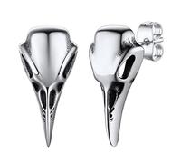 FaithHeart Raven Stud Earrings for Women Men, Stainless Steel Punk Gothic Norse Viking Crow Ear Studs with Delicate Gift Packaging, Stainless Steel, No Gemstone