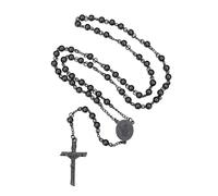FaithHeart Rosary Beads Catholic Necklace for Men, St Michael/St Christopher/Virgin Mary Prayer Rosaries with Crucifix Cross Stainless Steel Praying Rosary Necklace, Steel Bead, No Gemstone