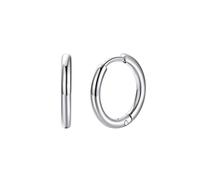 FaithHeart Silver Earrings, Mens Huggies Hoop Earring 10mm, Stainless Steel