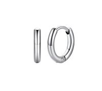 FaithHeart Silver Earrings, Mens Huggies Hoop Earring 8mm, Stainless Steel