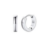 FaithHeart Silver Hoop Earrings, Stainless Steel Earring for Men Women, 9mm