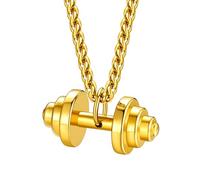 FaithHeart Sports Necklace for Men Women, Stainless Steel Gold Plated 3D Football/Soccer/Basketball/Volleyball Pendant Jewelry with Delicate Gift Packaging, Stainless Steel, No Gemstone