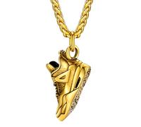 FaithHeart Sports Necklace for Men Women, Stainless Steel Gold Plated 3D Football/Soccer/Basketball/Volleyball Pendant Jewelry with Delicate Gift Packaging, Stainless Steel, No Gemstone