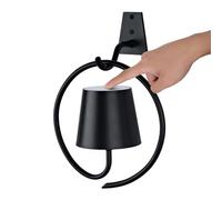 Faithorse Battery Operated Wall Lights, Rechargeable Wall Light Indoor with 3 Color Temperatures, Dimmable Wireless LED Wall Lamps IP54 Waterproof Wall Sconce Lights for Bedroom, Living Room(Black)