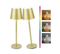 Faithorse Cordless Table Lamp 2 Pack, 5200mAh Battery Operated Table Lamps IP54 Waterproof Desk Lamp with RGB Color Changing Rechargeable Night Light Touch Control Bedside Lamp for Bedroom(Champagne)