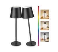Faithorse Cordless Table Lamp 2 Pack, 5200mAh Battery Operated Table Lamps IP54 Waterproof Desk Lamp with RGB Color Changing Rechargeable Night Light Touch Control Bedside Lamp for Bedroom(Black)