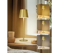 Faithorse Rechargeable Lamp Cordless Table Lamp, 2 Pack Battery Operated Lamps 5200mAh IP54 Waterproof Wireless Lamp with 3-Color Modes Touch Control Night Light for Bedroom(Champagne Gold)